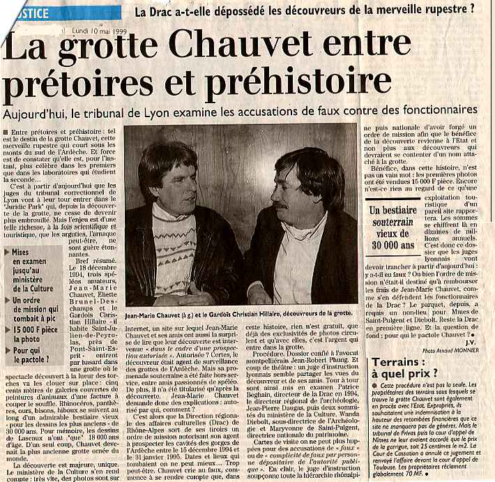 La grotte Chauvet au prétoire : ARTICLE DANS UNE ETROITURE / PATIENCE, IL ARRIVE...