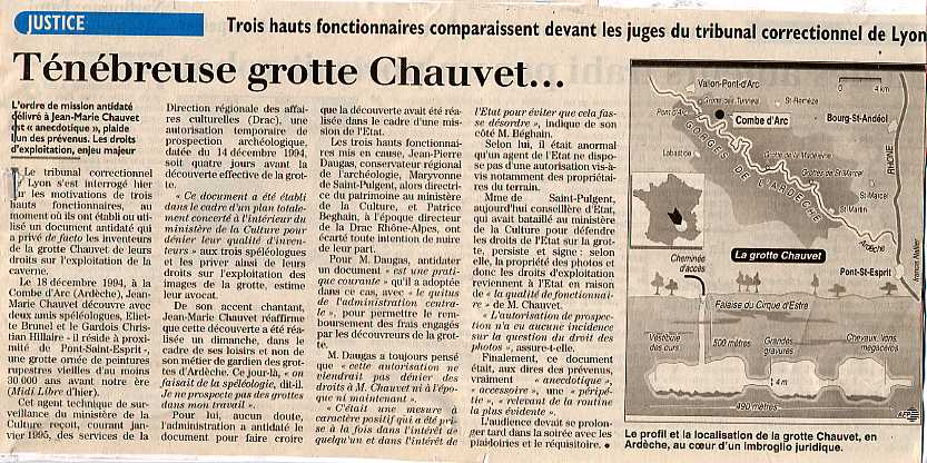 Ténébreuse grotte Chauvet : ARTICLE DANS UNE ETROITURE / PATIENCE, IL ARRIVE...